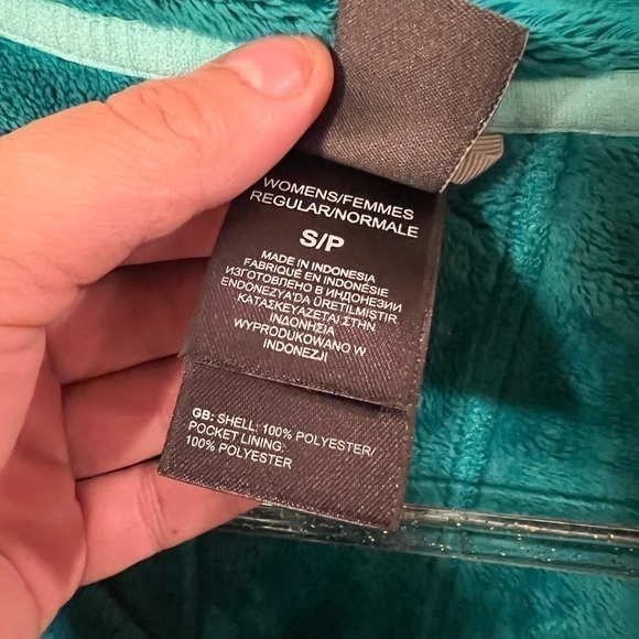 The North Face Women's Teal Mock Neck Full Zip Fleece Jacket - Picture 4 of 6